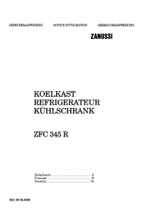 Handleiding Zanussi ZFC345R Koelkast