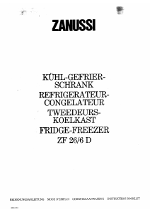 Manual Zanussi ZF26/6D Fridge-Freezer