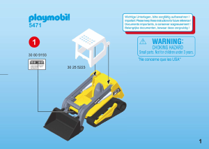 Mode d’emploi Playmobil set 5471 Construction Chargeuse à chaînes avec pelle