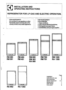 Manual Electrolux RA662 Refrigerator