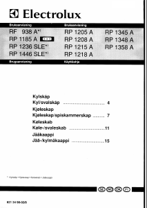 Bruksanvisning Electrolux RF938A Kylskåp