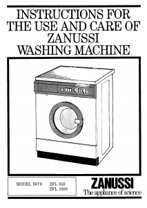 Handleiding Zanussi ZFL 1000 Wasmachine
