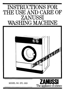 Handleiding Zanussi ZFL 1023 Wasmachine