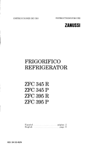 Manual de uso Zanussi ZFC395P Refrigerador