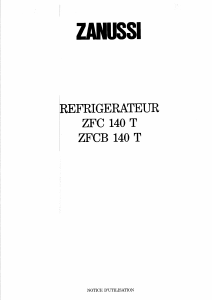 Mode d’emploi Zanussi ZFCB140T Réfrigérateur