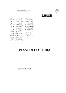 Manuale Zanussi ZH31NWT Piano cottura