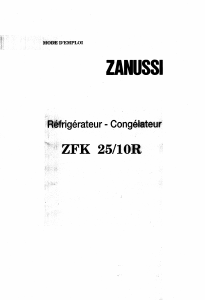 Mode d’emploi Zanussi ZFK25/10R Réfrigérateur combiné