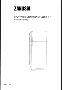 Bruksanvisning Zanussi ZFL226D-FF Kyl-frys