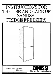 Manual Zanussi ZI220/95 Fridge-Freezer