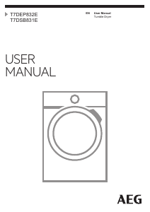 Manual AEG T7DEP832E Dryer
