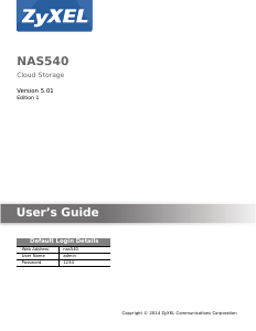 Manual ZyXEL NAS540 NAS