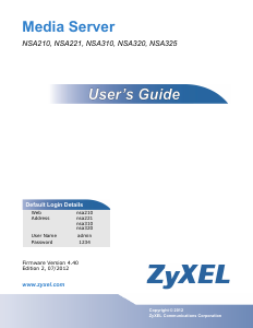 Handleiding ZyXEL NSA320 NAS