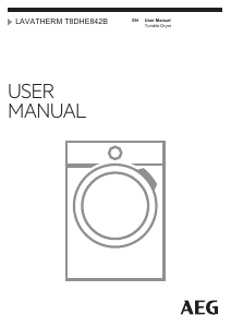 Manual AEG T8DHE842B Dryer