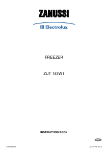 Handleiding Zanussi-Electrolux ZUT143W1 Vriezer