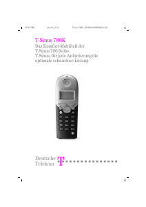 Bedienungsanleitung Telekom T-Sinus 700K Schnurlose telefon