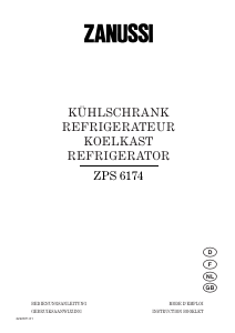 Manual Zanussi ZPS6174 Refrigerator