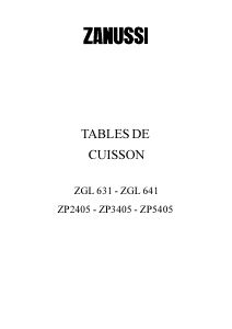 Mode d’emploi Zanussi ZP3405 Table de cuisson