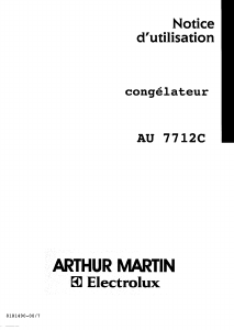 Mode d’emploi Arthur Martin-Electrolux AU 7712 C Congélateur