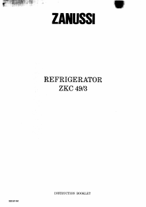 Manual Zanussi ZKC49/3 Refrigerator