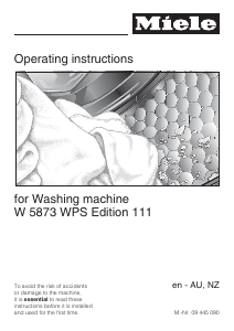 Manual Miele W 5873 WPS NZ Edition 111 Washing Machine