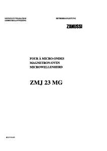 Handleiding Zanussi ZMJ23MG Magnetron