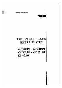 Mode d’emploi Zanussi ZP43.10 Table de cuisson