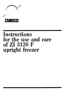 Manual Zanussi ZI 3120 F Freezer