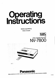 Manual Panasonic NV-7800 Video recorder