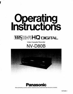 Handleiding Panasonic NV-D80B Videorecorder