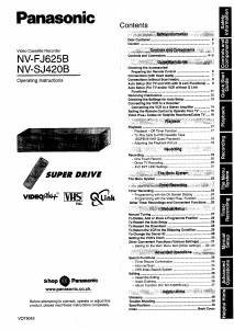 Manual Panasonic NV-FJ625 Video recorder