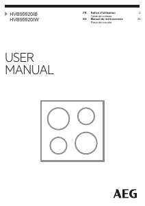 Mode d’emploi AEG HVB95920IW Table de cuisson