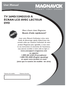 Mode d’emploi Magnavox 32MD251D Téléviseur LCD