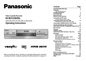Manual Panasonic NV-HV21EBEBL Video recorder