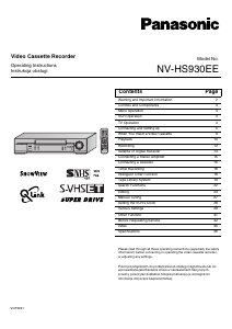 Használati útmutató Panasonic NV-HS930EE Videofelvevő