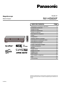 Mode d’emploi Panasonic NV-HS830F Magnétoscope