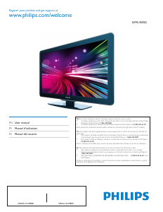 Mode d’emploi Philips 32PFL4505D Téléviseur LED