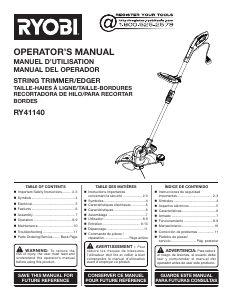 Manual Ryobi RY401140 Grass Trimmer