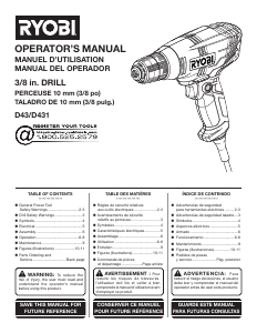 Manual de uso Ryobi D43K Atornillador taladrador