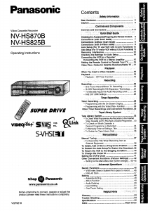 Manual Panasonic NV-HS870 Video recorder