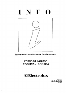 Manuale Electrolux EOB304B Forno