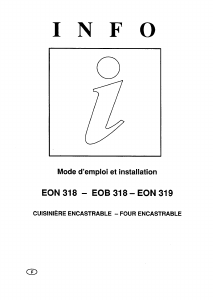 Mode d’emploi Electrolux EOB318X Four