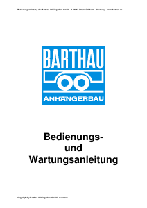 Bedienungsanleitung Barthau BL Anhänger