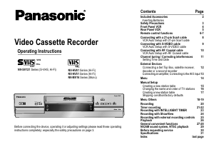 Manual Panasonic NV-MV16EP Video recorder