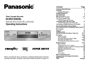 Manual Panasonic NV-MV21EBL Video recorder
