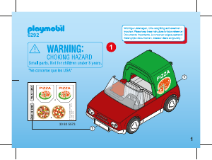 Manual Playmobil set 6292 City Life Pizza delivery car