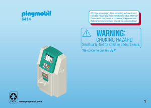 Mode d’emploi Playmobil set 6414 City Life Distributeur de billets