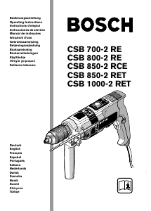 Bedienungsanleitung Bosch CSB 850-2 RET Schlagbohrmaschine