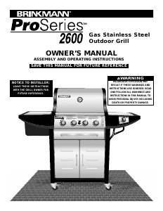 Manual Brinkmann 2600 Pro Series Barbecue