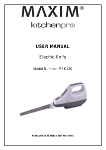 Manual Maxim MEK120 Electric Knife