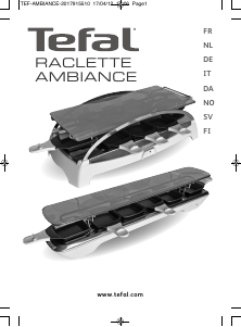 Käyttöohje Tefal RE457116 Ambiance Raclette-grilli
